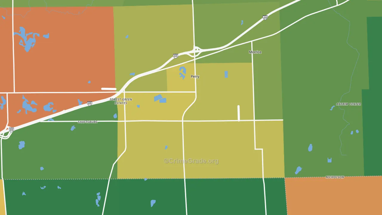 Perry, MI Map of Assault Rates