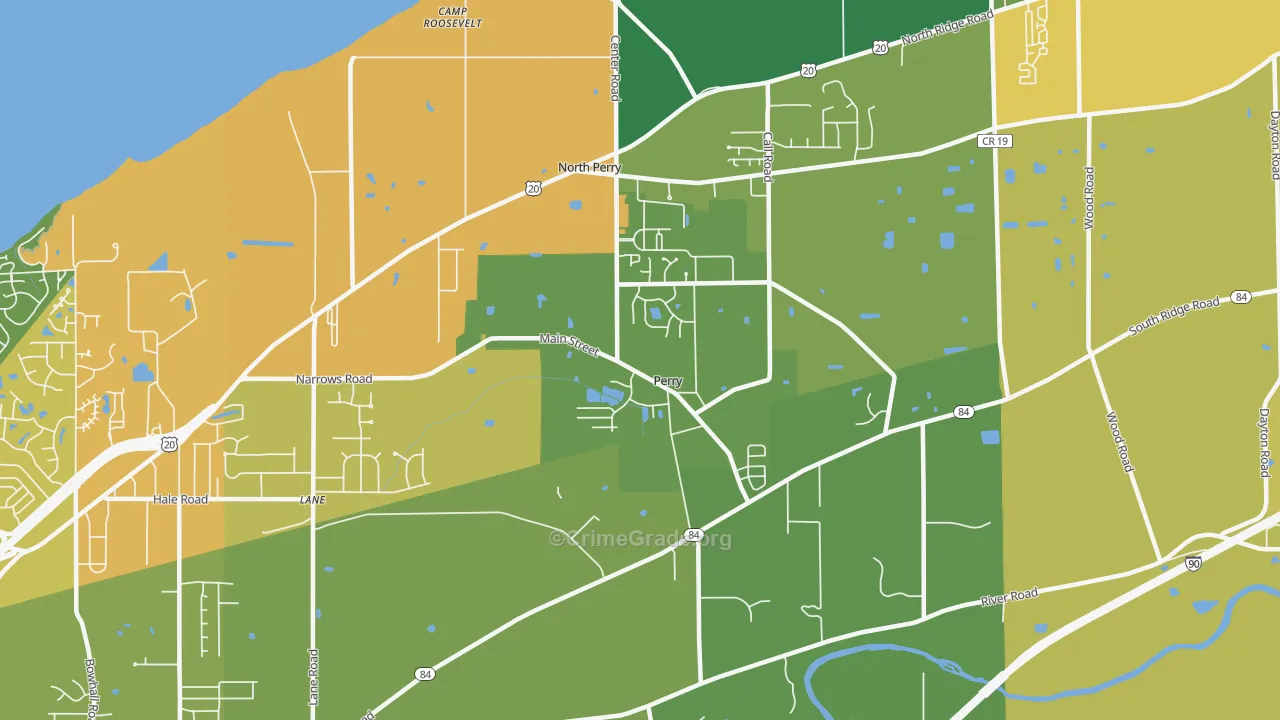 Perry, OH Map of Assault Rates