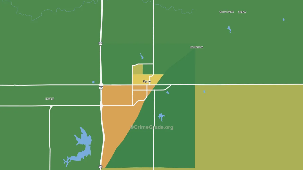 Perry, OK Map of Assault Rates