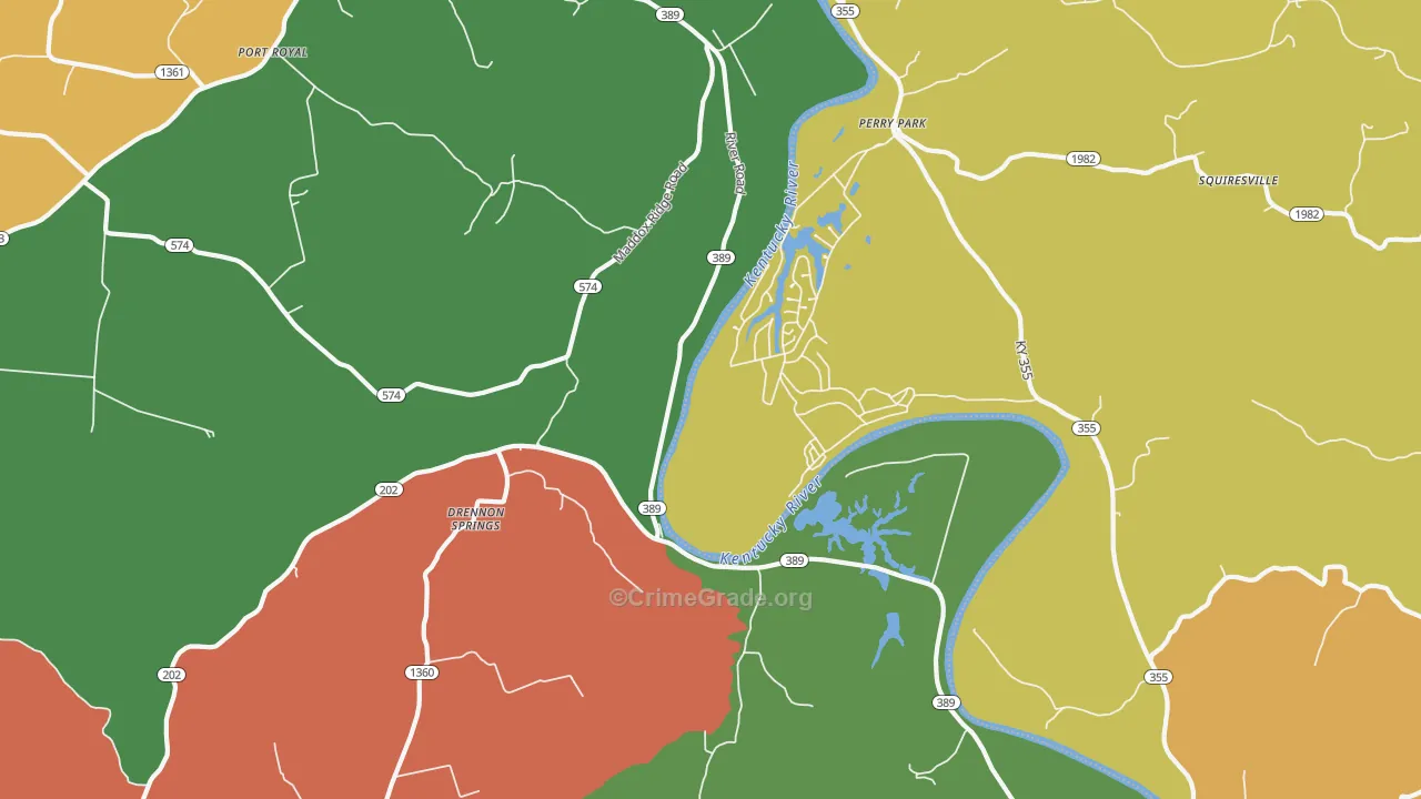 Perry Park, KY Map of Assault Rates