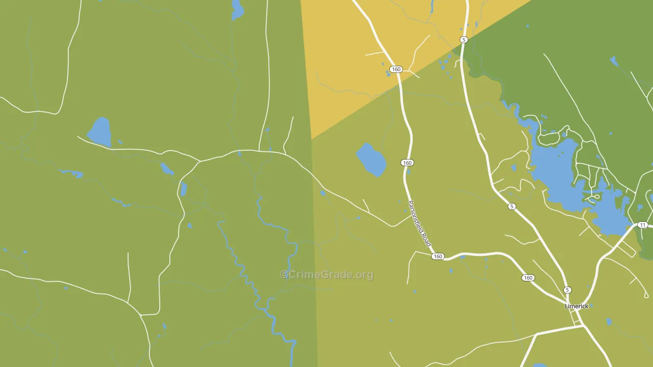 Perrys Corner, ME Map of Assault Rates