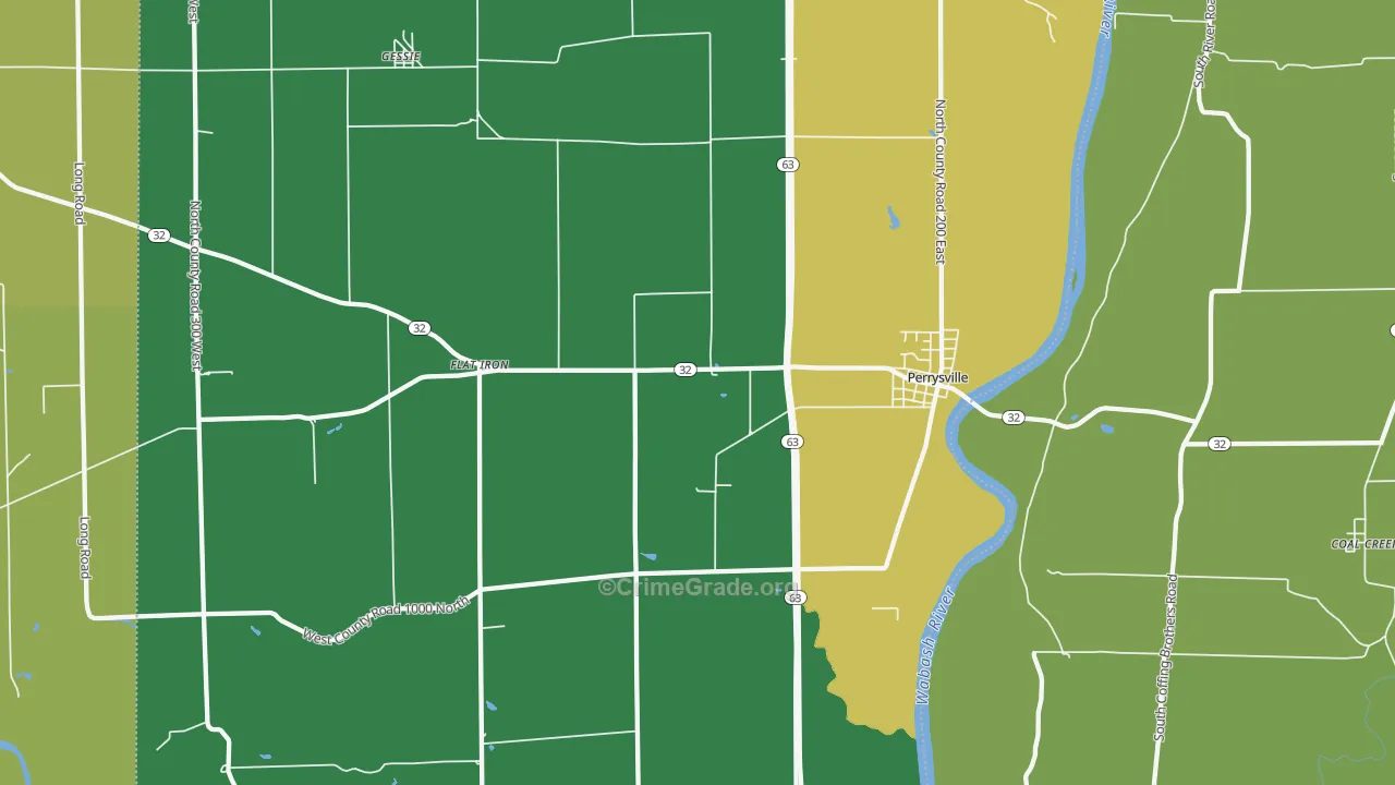 Perrysville, IN Map of Assault Rates