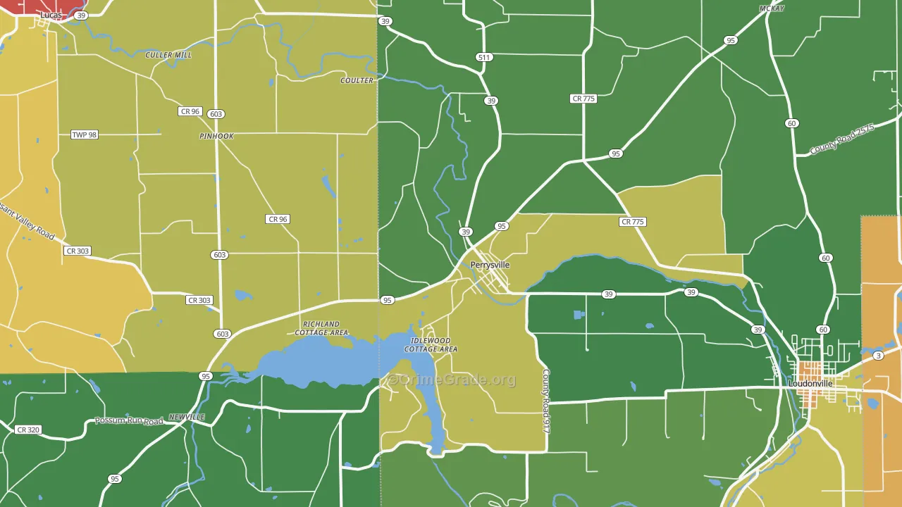 Perrysville, OH Map of Assault Rates