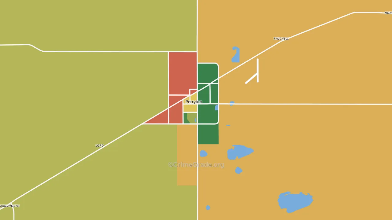 Perryton, TX Map of Assault Rates