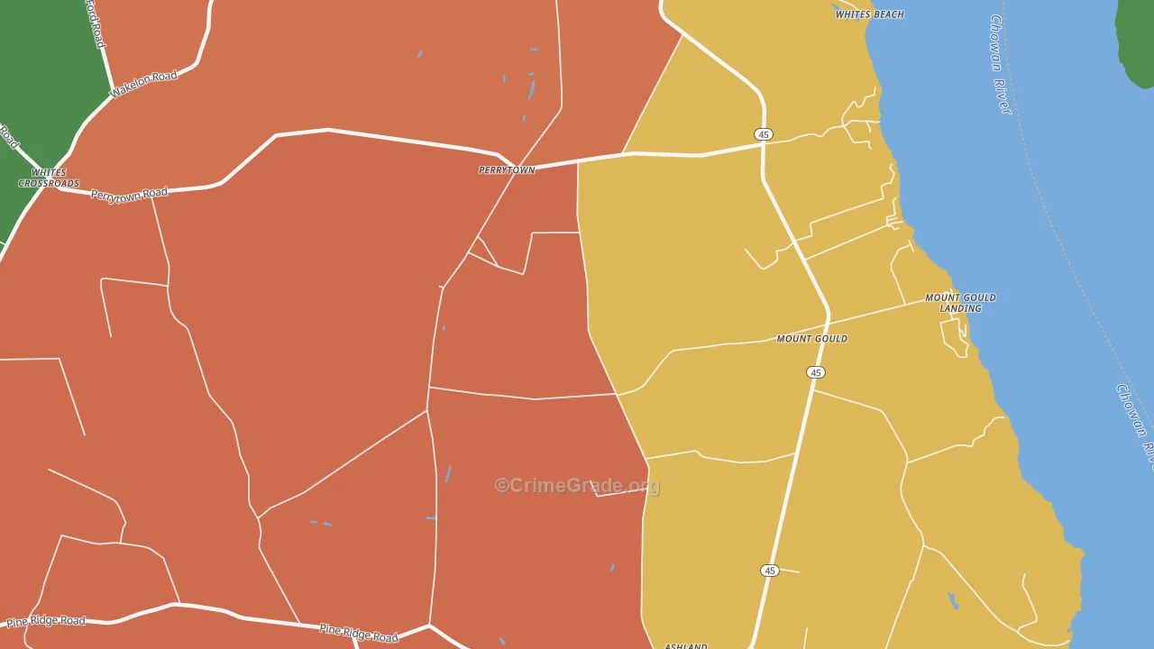 Perrytown, NC Map of Assault Rates