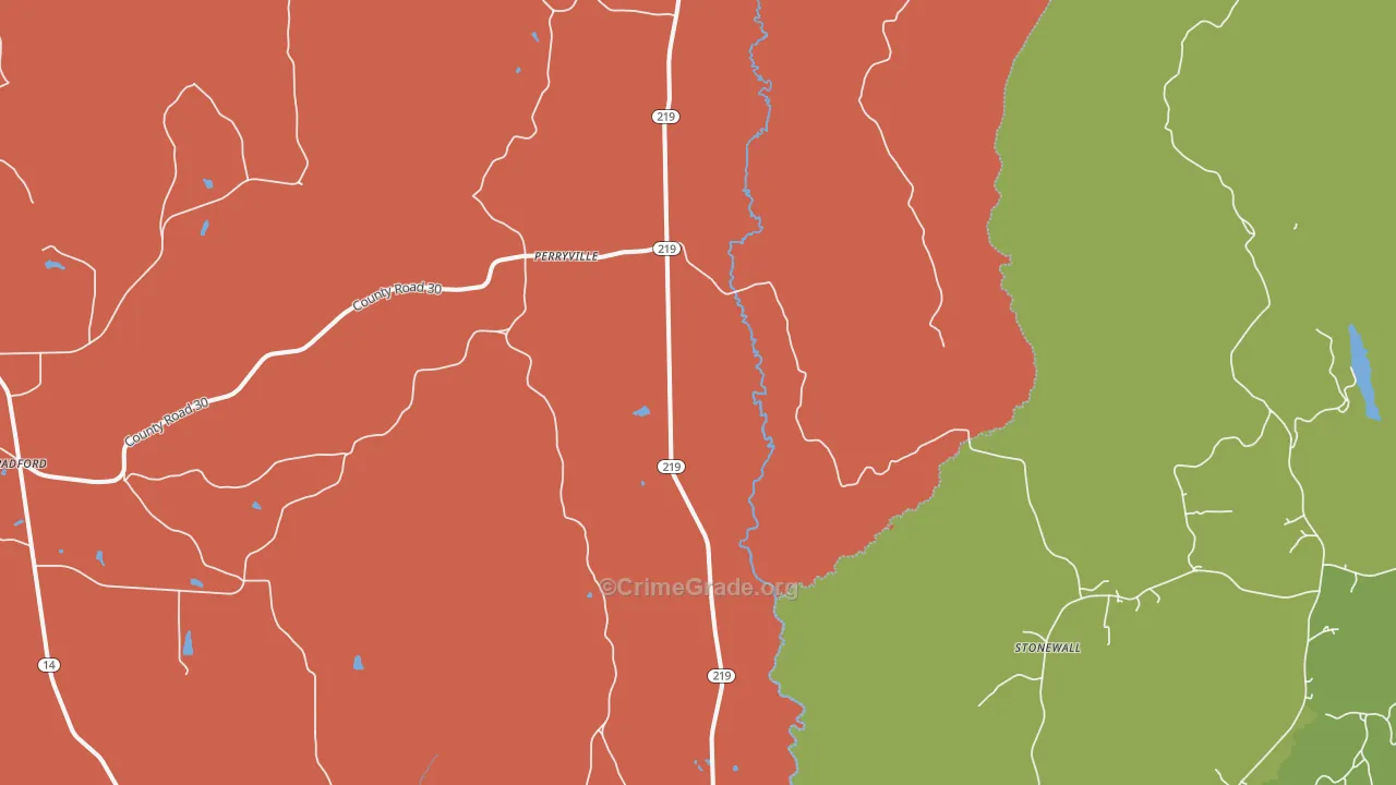 Perryville, AL Map of Assault Rates