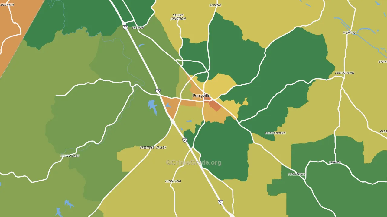 Perryville, MO Map of Assault Rates