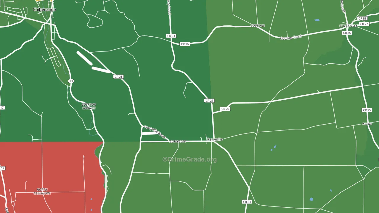 Perryville, NY Map of Assault Rates