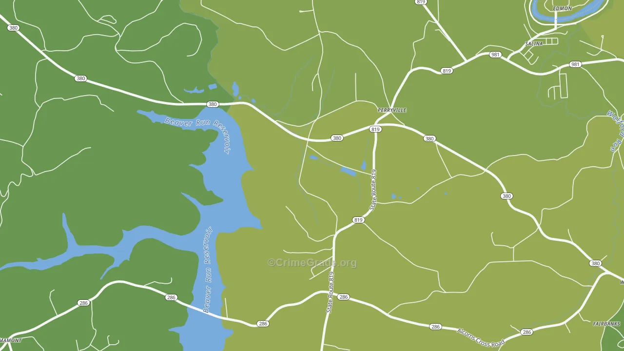 Perryville, PA Map of Assault Rates
