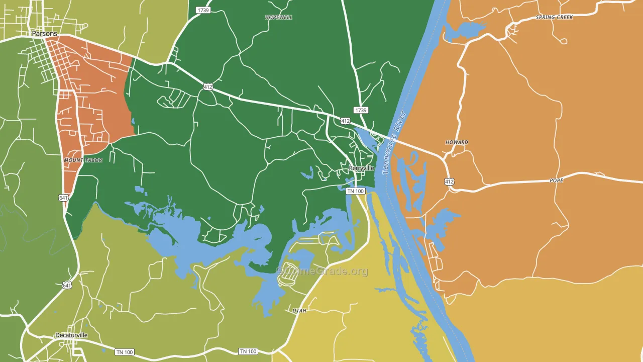 Perryville, TN Map of Assault Rates