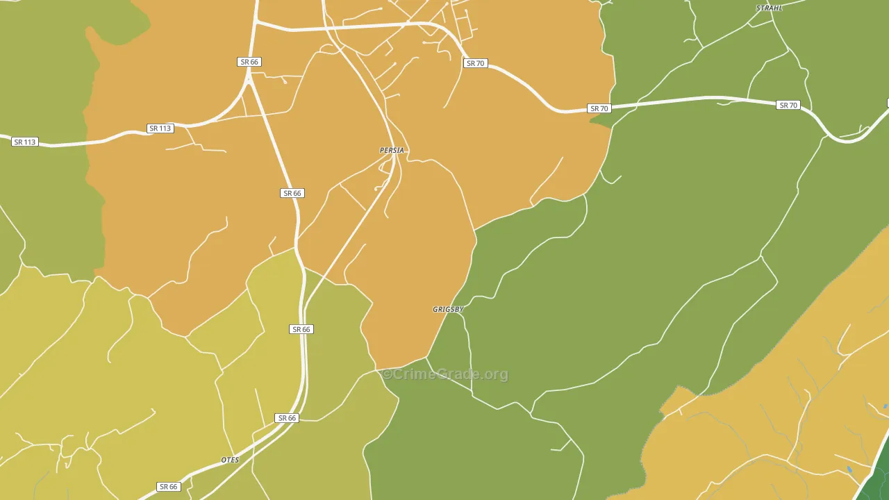 Persia, TN Map of Assault Rates