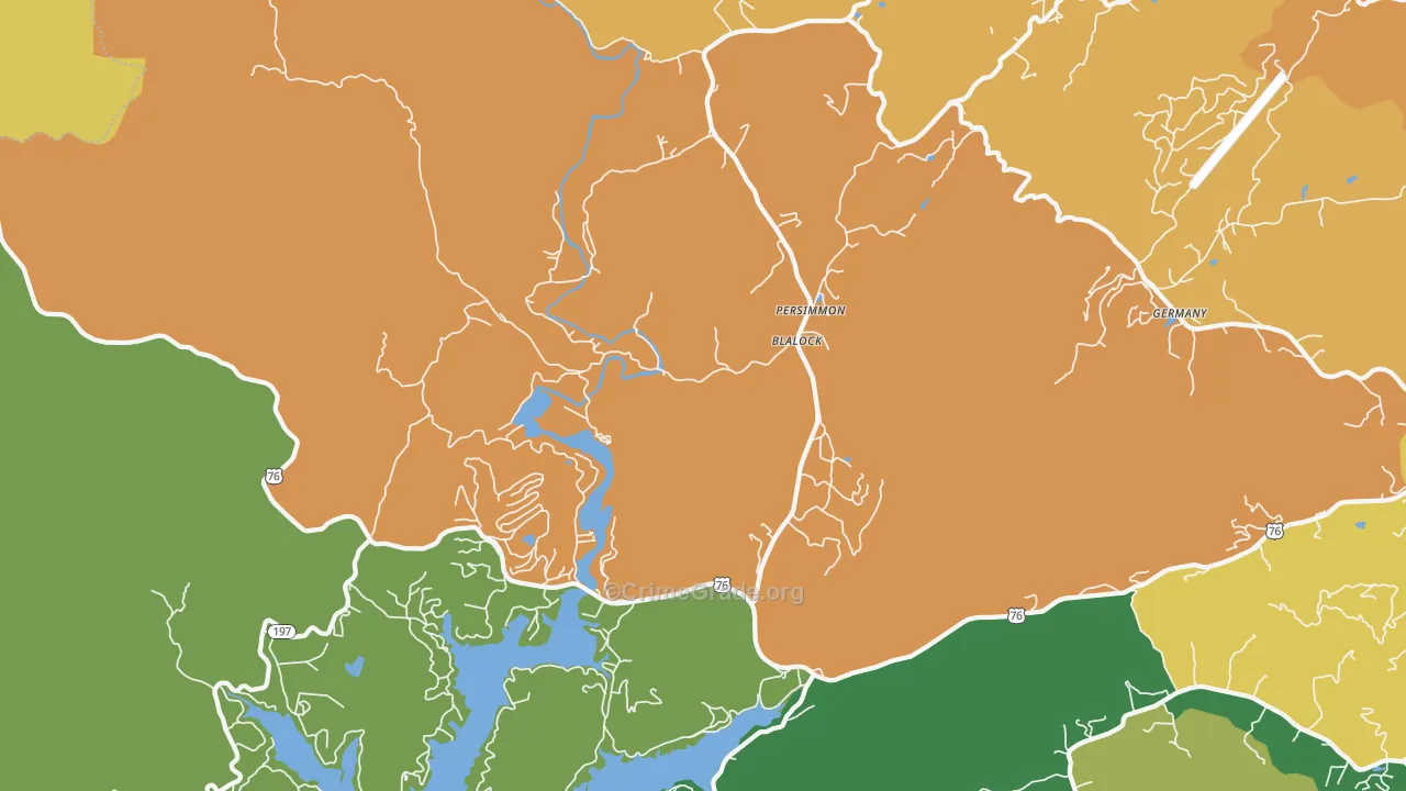 Persimmon, GA Map of Assault Rates