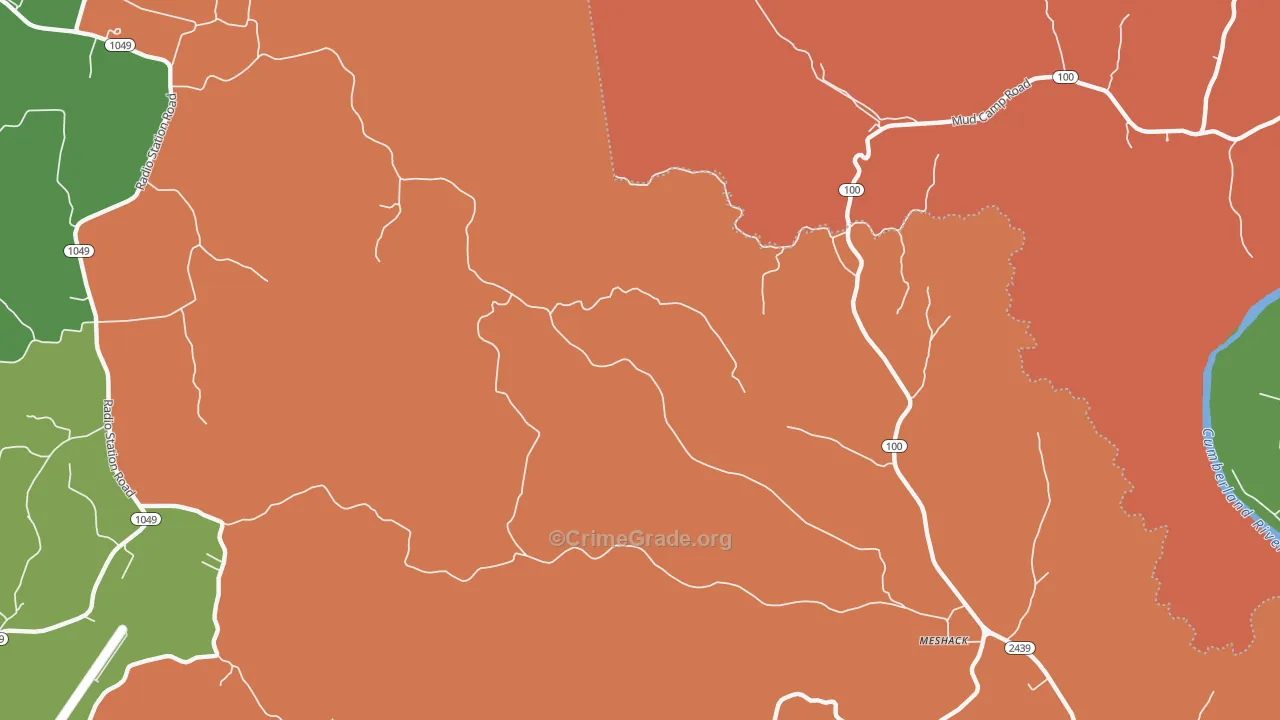 Persimmon, KY Map of Assault Rates