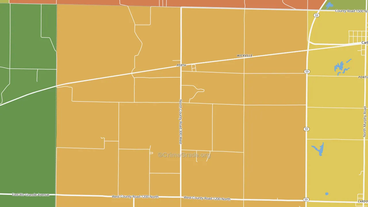 Perth, IN Map of Assault Rates