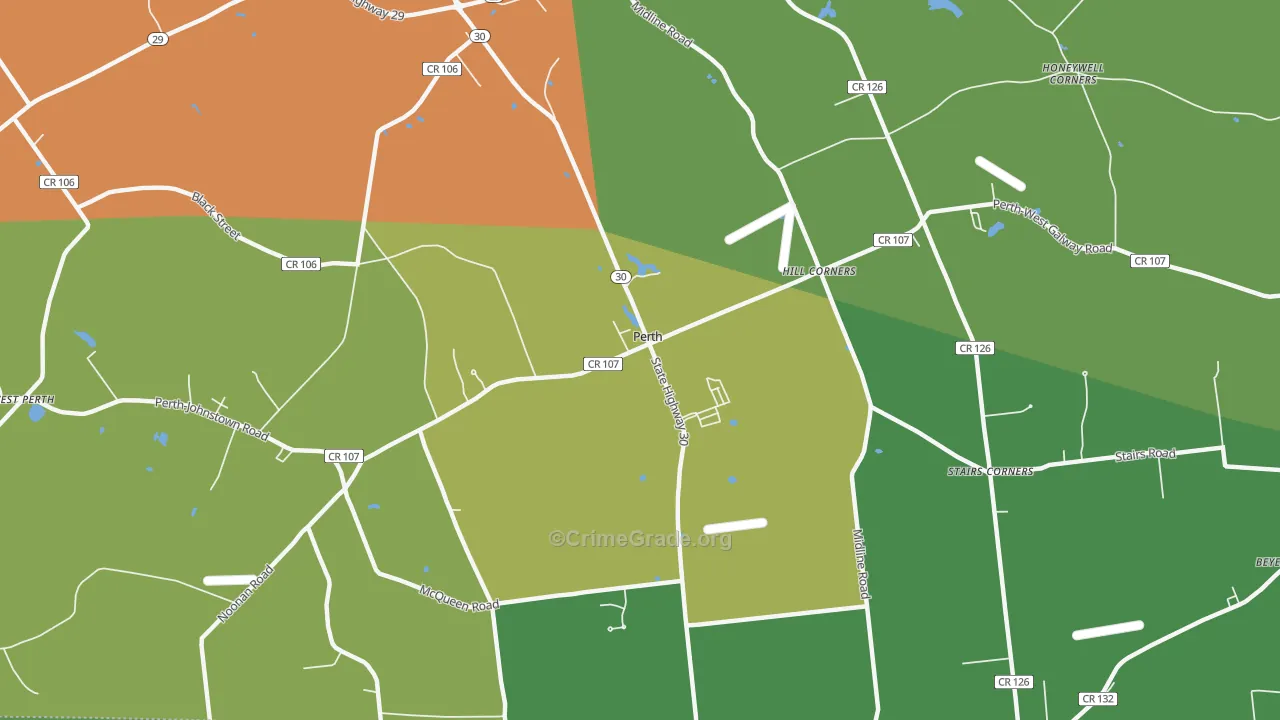 Perth, NY Map of Assault Rates