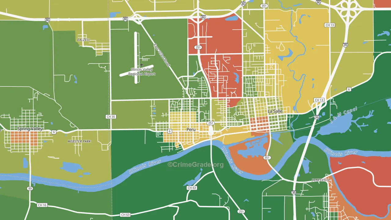 Peru, IL Map of Assault Rates