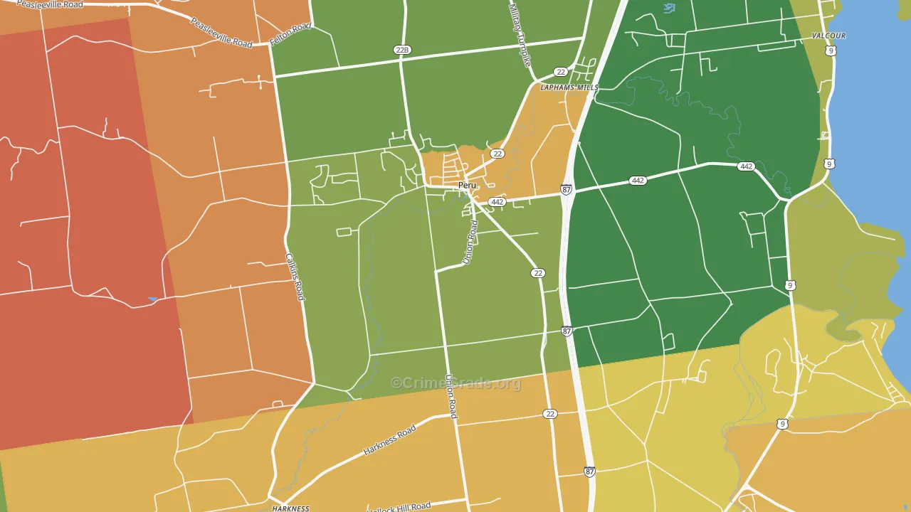 Peru, NY Map of Assault Rates