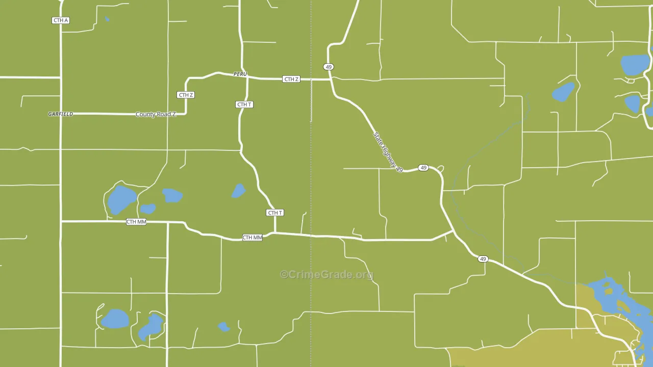 Peru, WI Map of Assault Rates