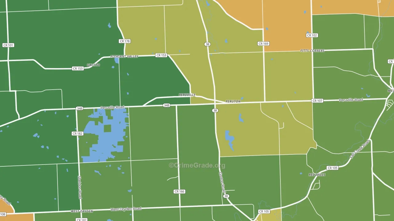 Peruville, NY Map of Assault Rates