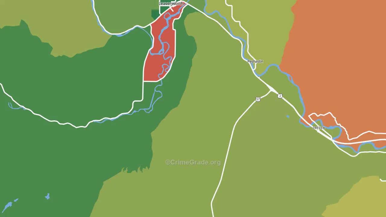 Peshastin, WA Map of Assault Rates