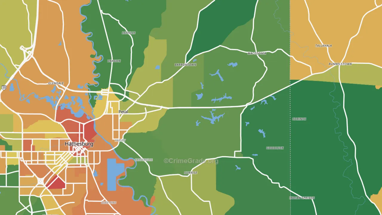 Petal, MS Map of Assault Rates