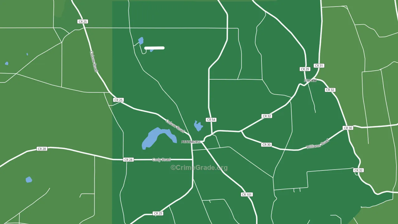 Peterboro, NY Map of Assault Rates