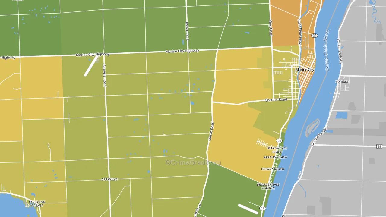 Peters, MI Map of Assault Rates