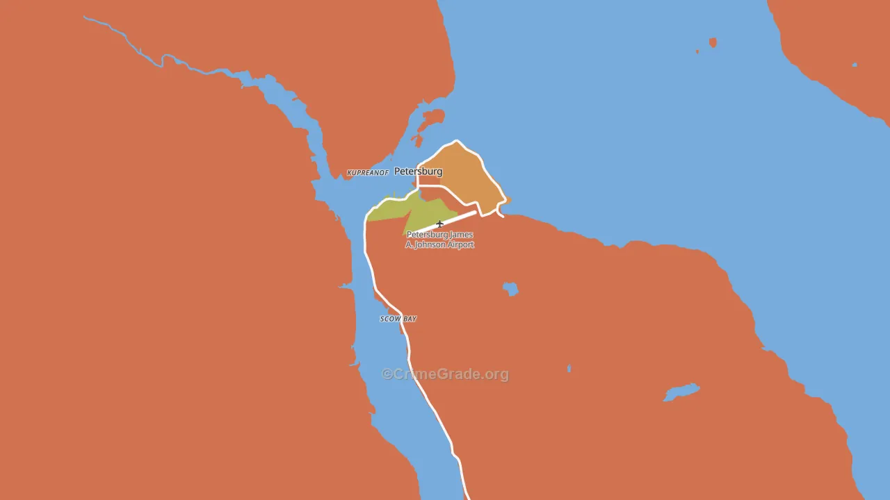 Petersburg, AK Map of Assault Rates