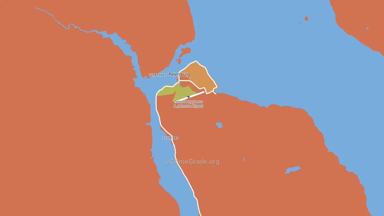 Petersburg Census Area, AK Map of Assault Rates