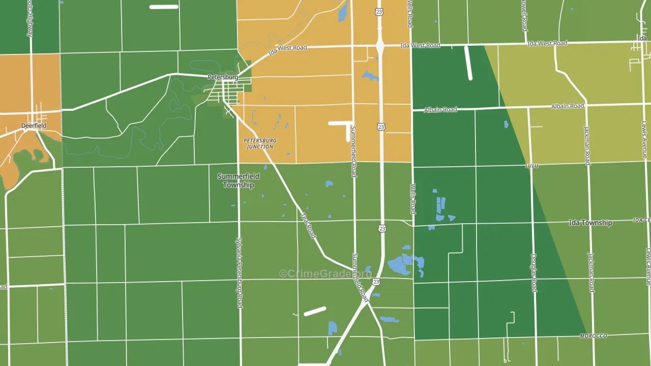Petersburg, MI Map of Assault Rates