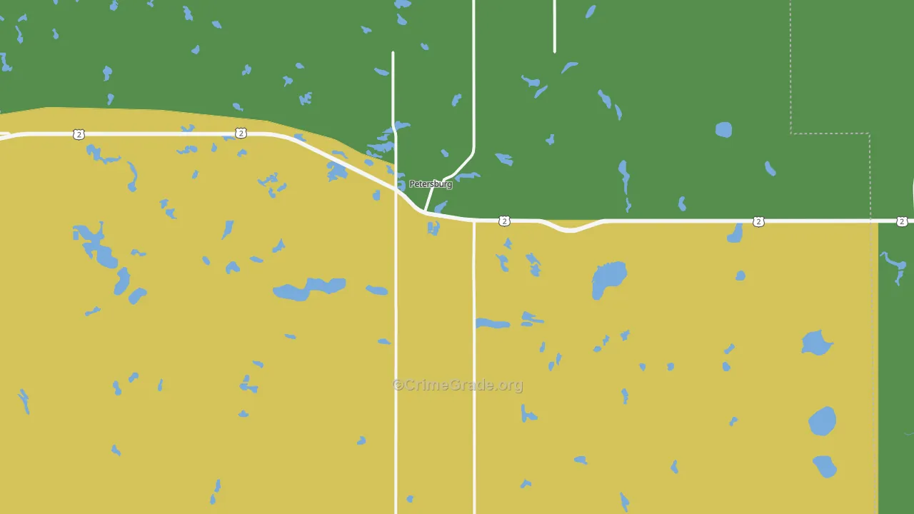 Petersburg, ND Map of Assault Rates