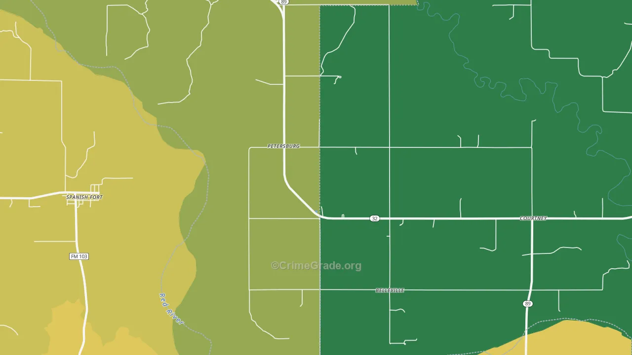 Petersburg, OK Map of Assault Rates