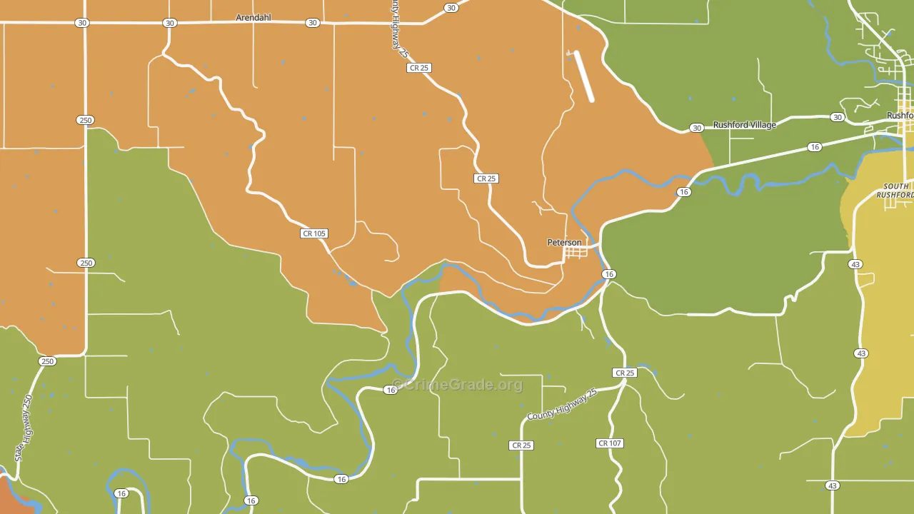 Peterson, MN Map of Assault Rates