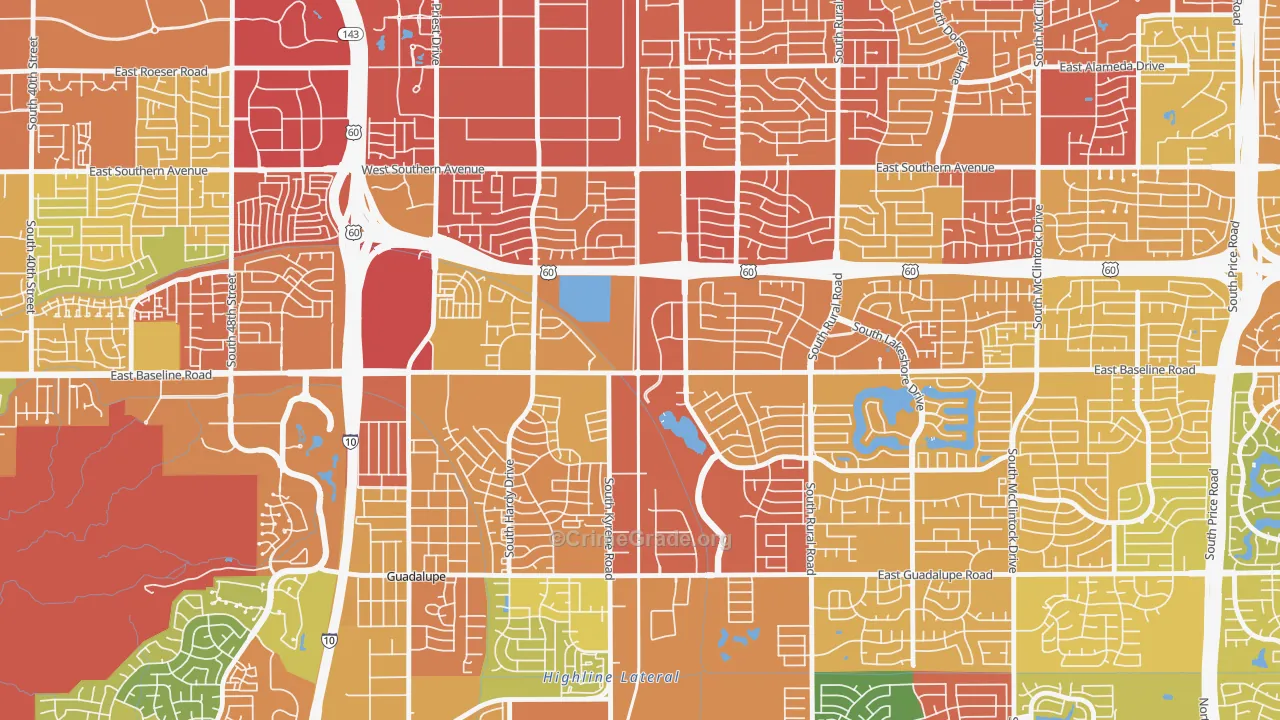 Peterson, Tempe, AZ Map of Assault Rates