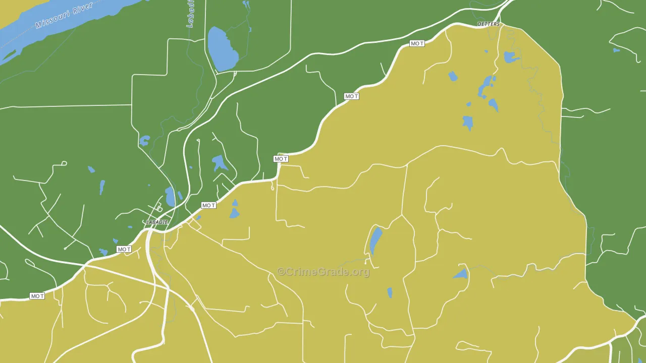 Petersville, MO Map of Assault Rates