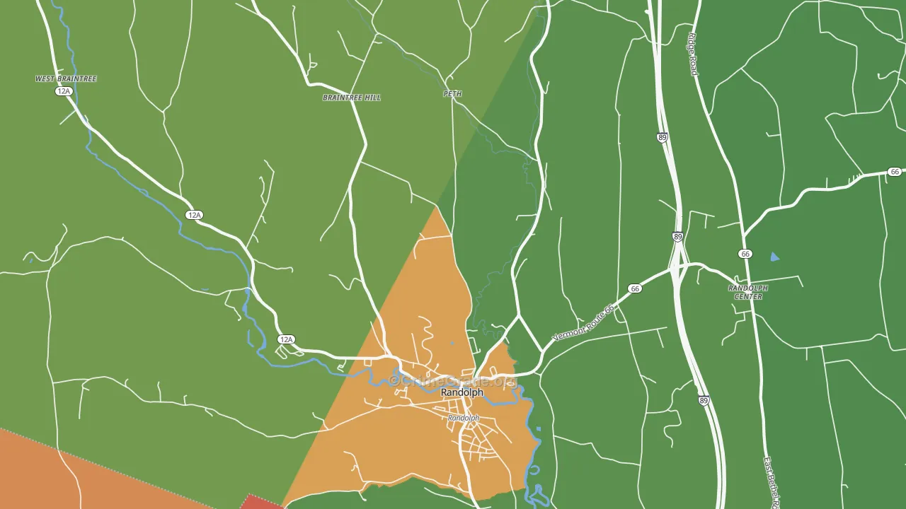 Peth, VT Map of Assault Rates