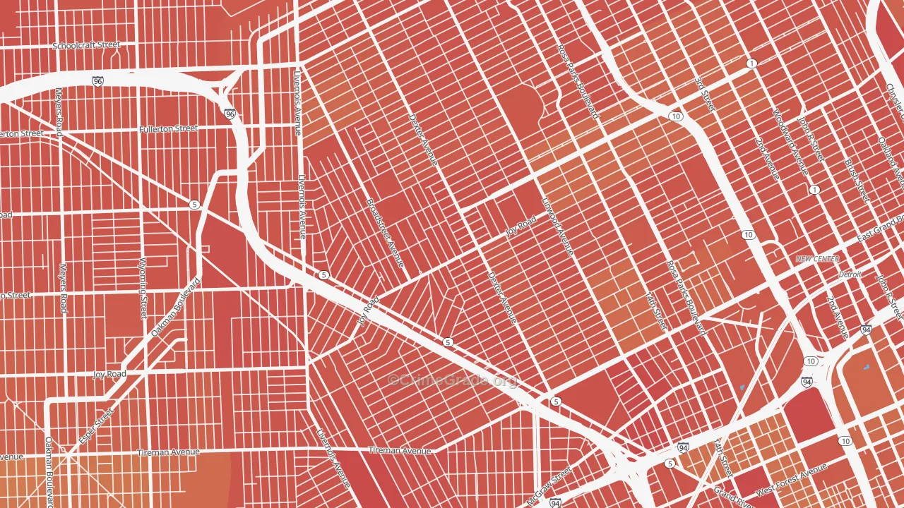 Petosky-Otsego, Detroit, MI Map of Assault Rates