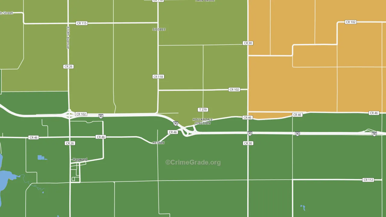 Petran, MN Map of Assault Rates