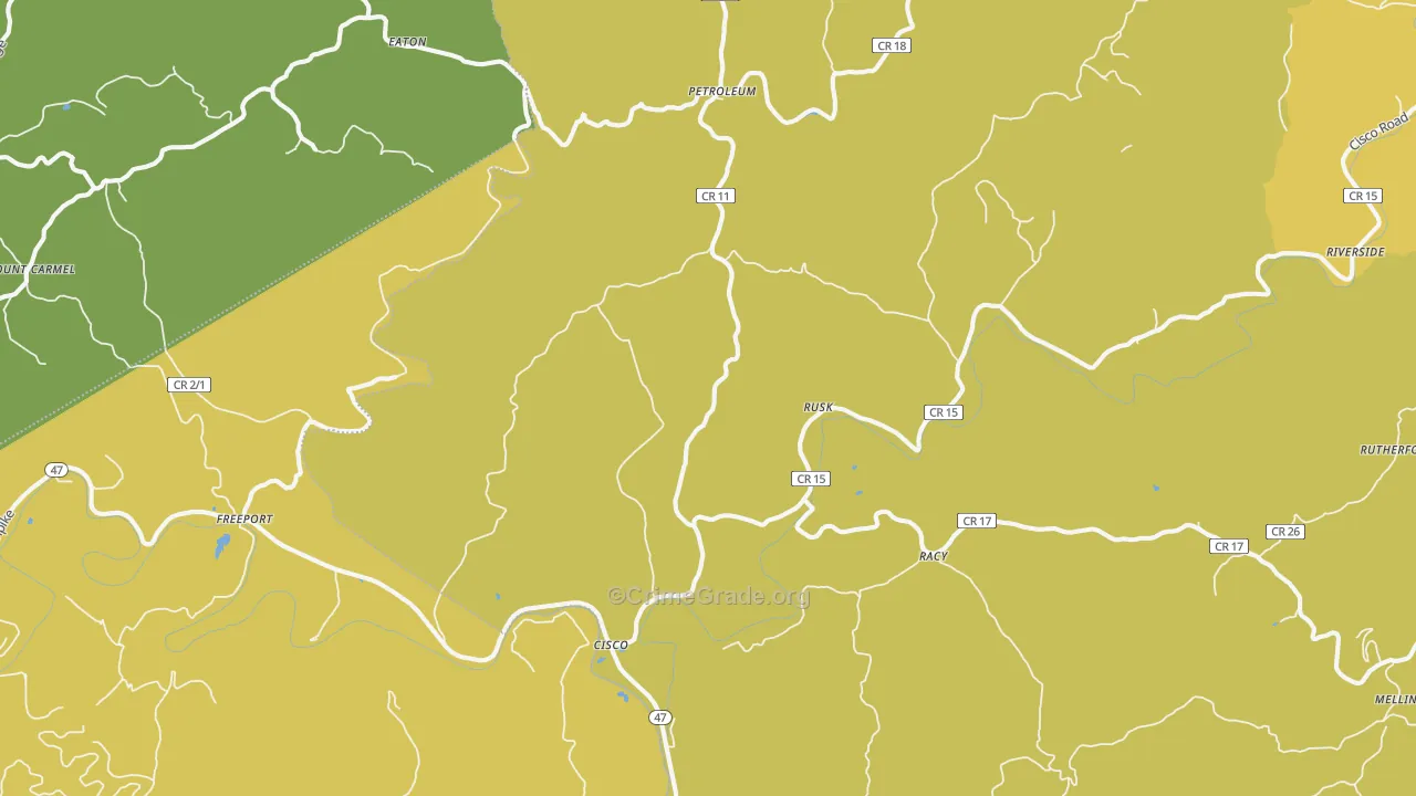 Petroleum, WV Map of Assault Rates