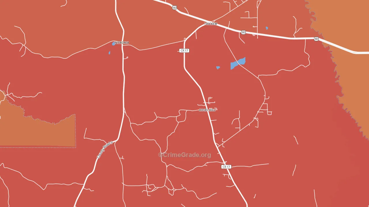 Petronia, AL Map of Assault Rates
