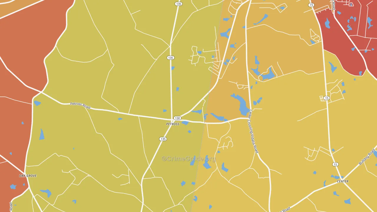 Petross, GA Map of Assault Rates