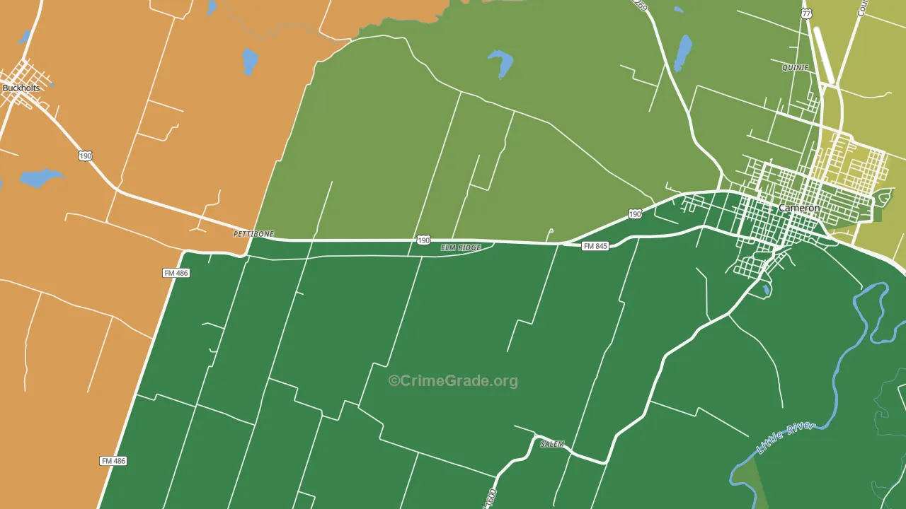 Pettibone, TX Map of Assault Rates