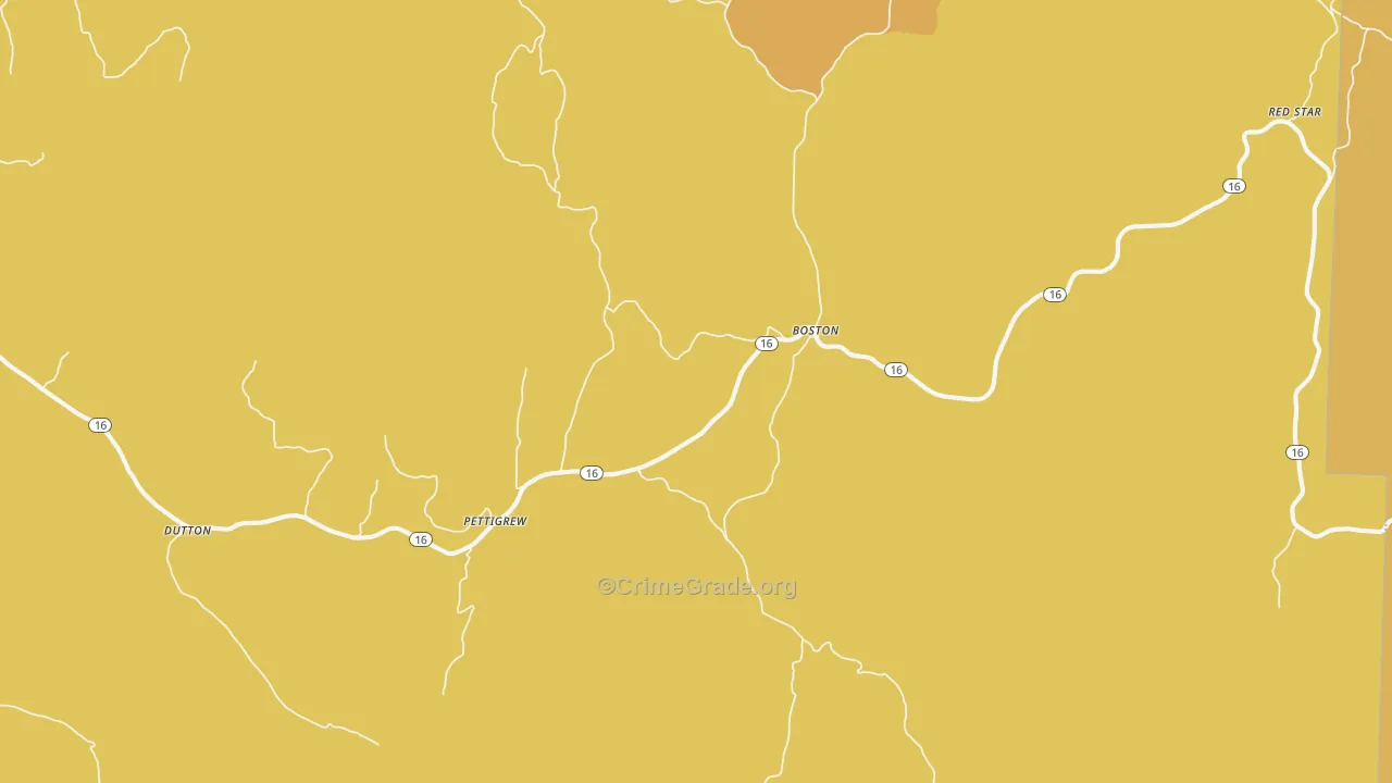 Pettigrew, AR Map of Assault Rates