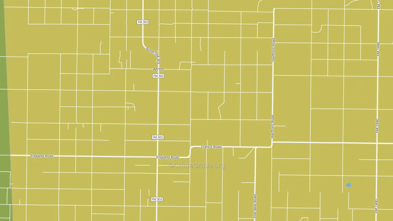 Pettit, TX Map of Assault Rates