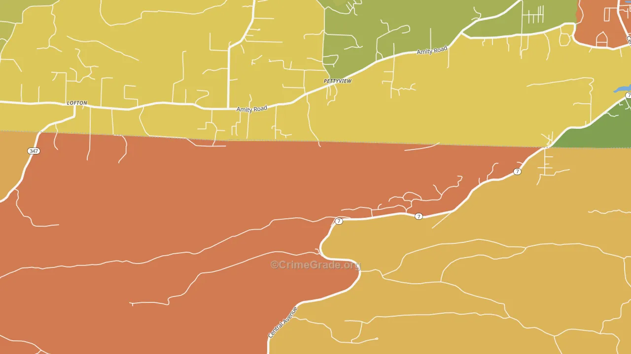 Pettyview, AR Map of Assault Rates