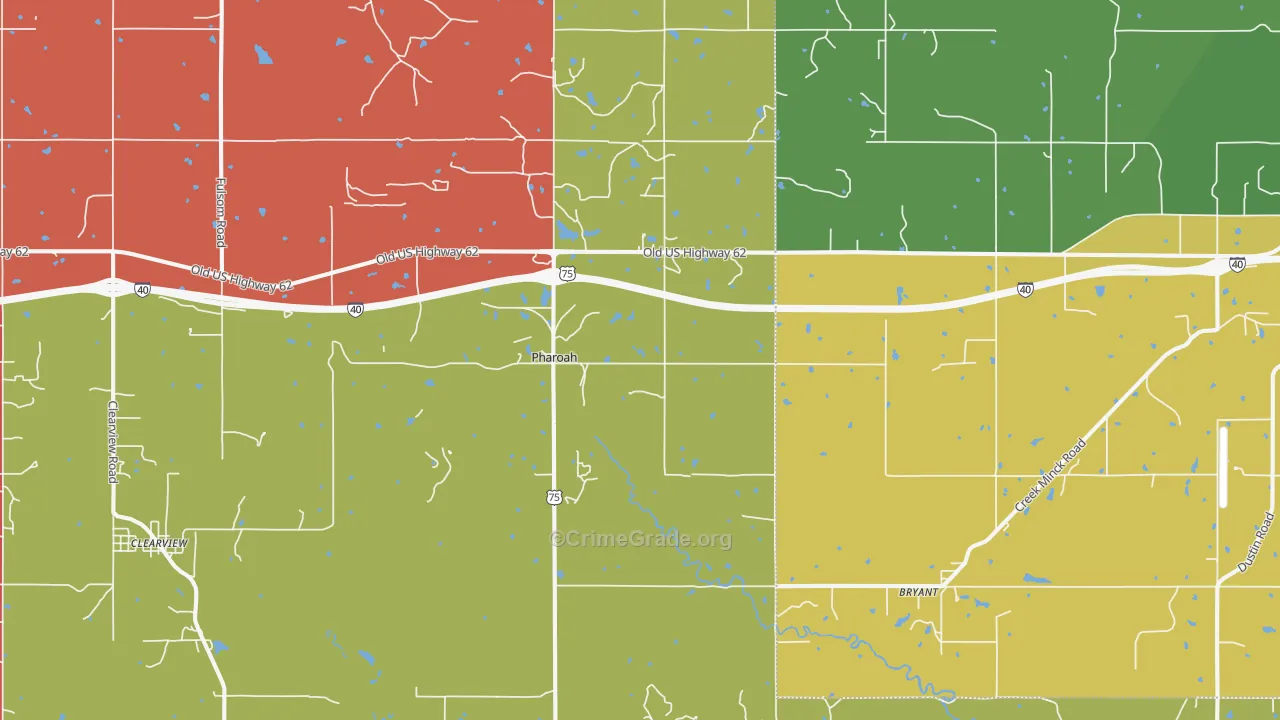 Pharoah, OK Map of Assault Rates