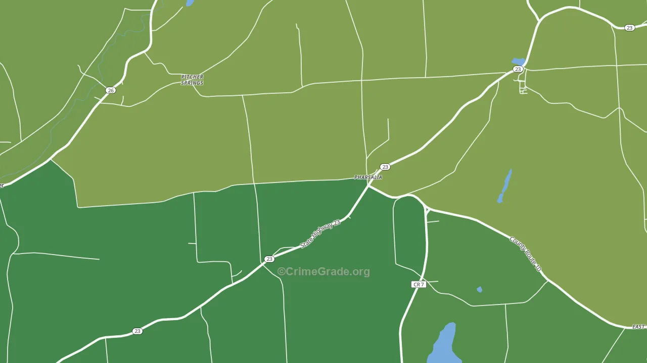 Pharsalia, NY Map of Assault Rates