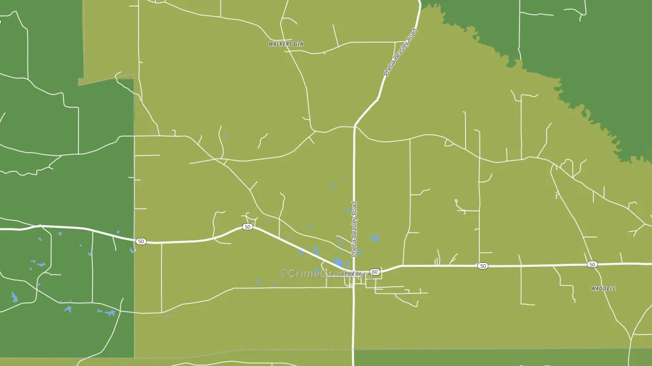 Pheba, MS Map of Assault Rates