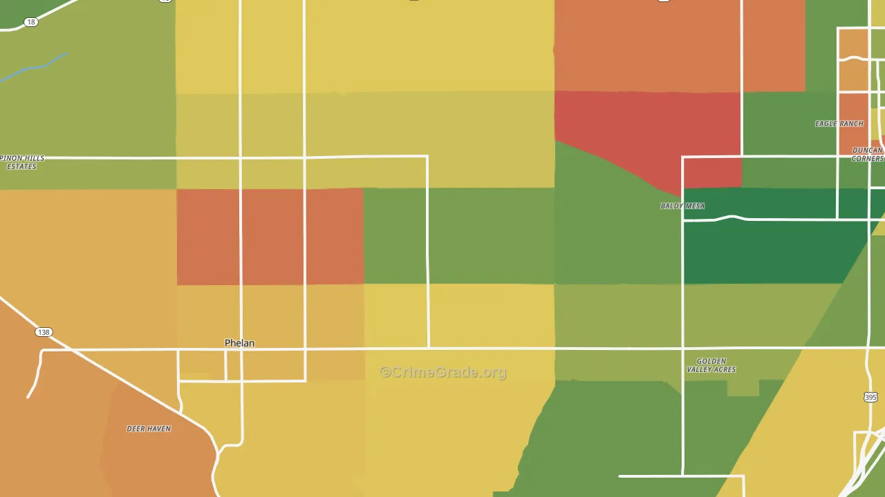 Phelan, CA Map of Assault Rates