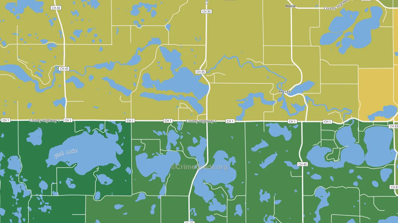 Phelps, MN Map of Assault Rates